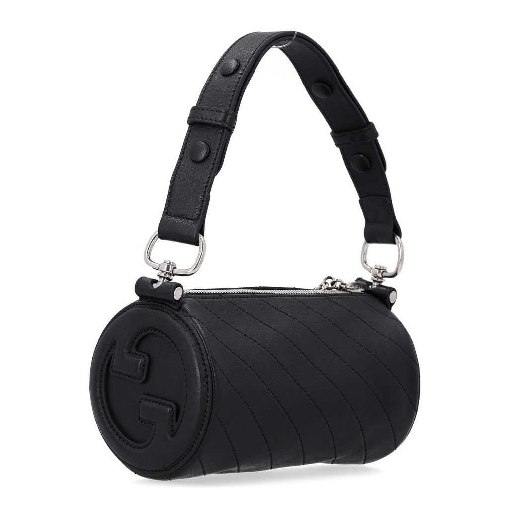 Gucci Calfskin Mini Blondie Barrel Shoulder Bag Black