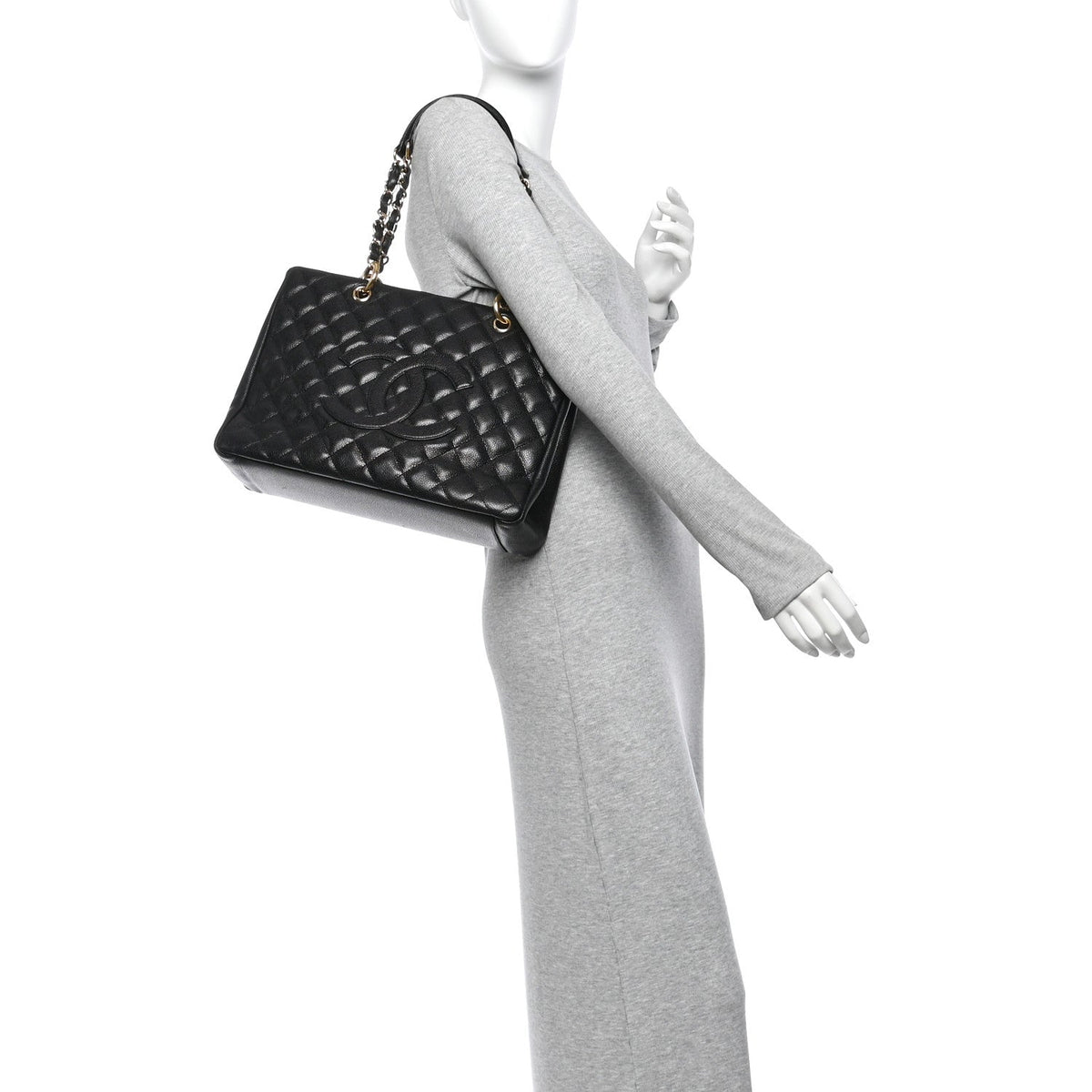 Quilted Caviar Tote Bag