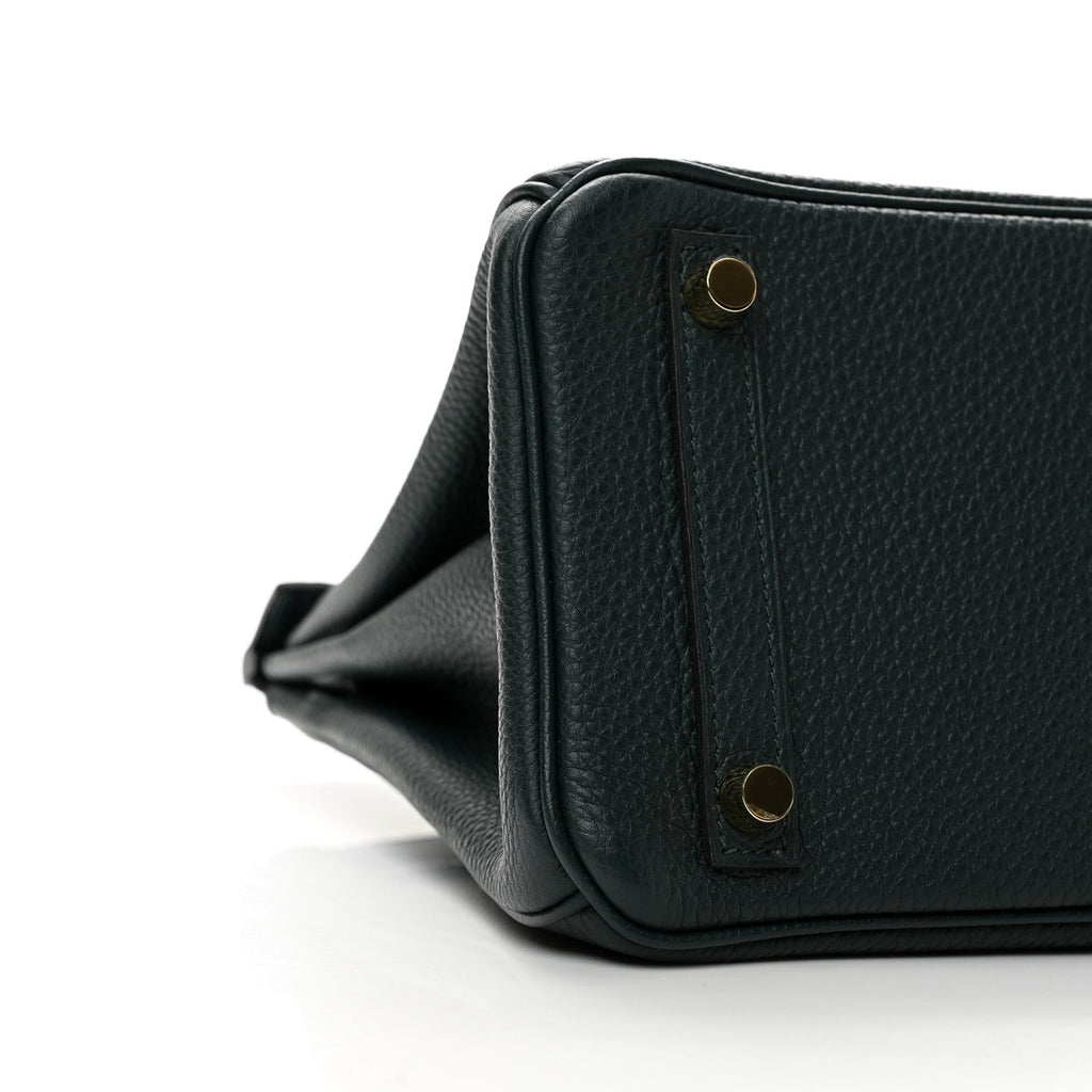 Hermes Togo Matte Alligator Birkin Touch 25 Vert Cypress