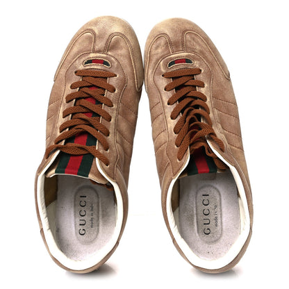 Gucci Monogram Suede Web Men's Shift Sneakers 9.5 Beige Brown