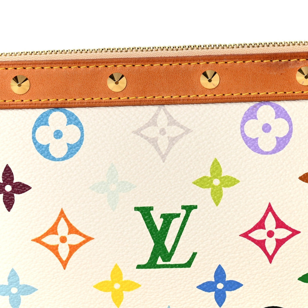 Louis Vuitton Monogram Multicolor Pochette Accessories White