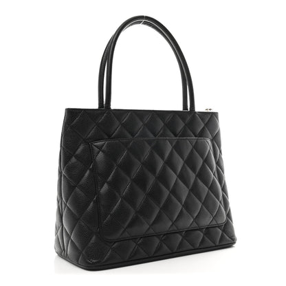 Quilted Caviar Tote Bag