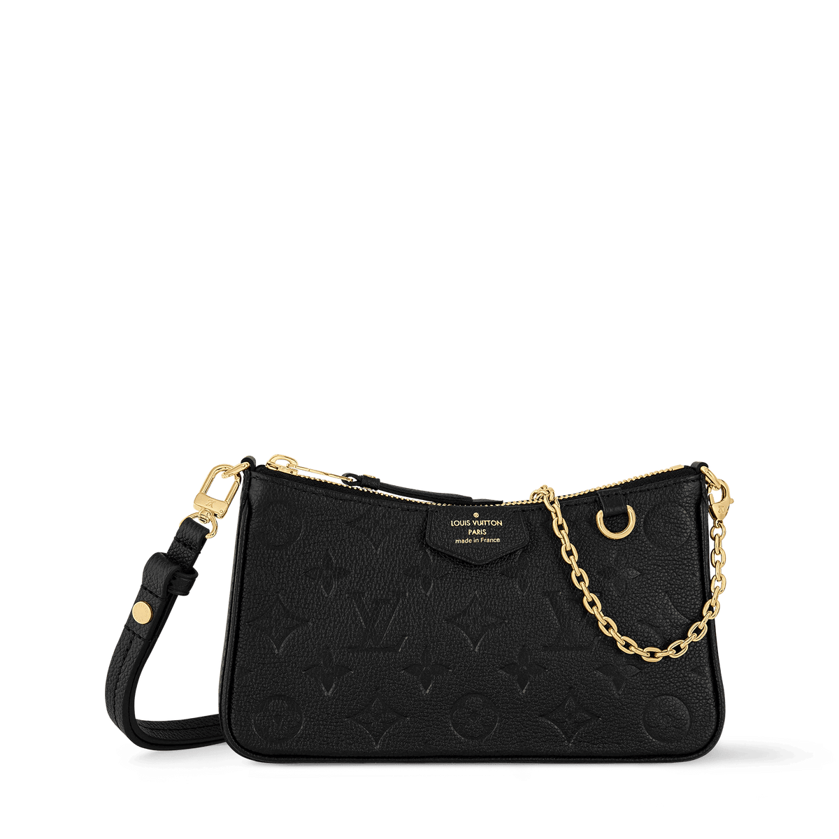 Women's Easy Pouch On Strap Black Monogram Empreinte Leather Pouch M80349
