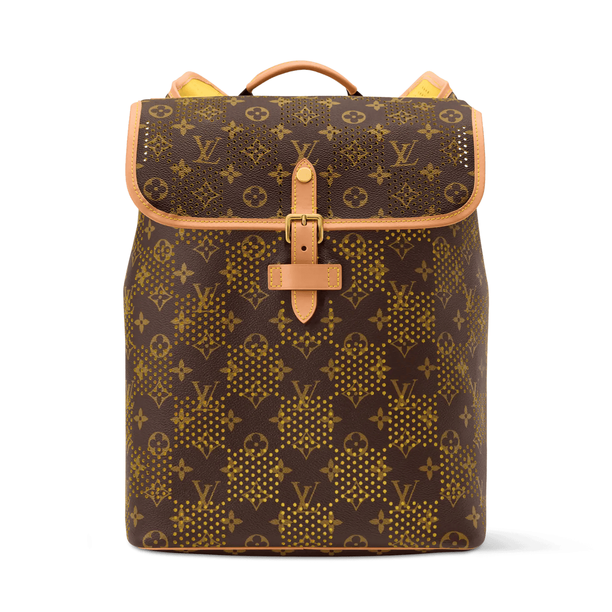Men's Flaneur Backpack Monogram Grid Jaune Mat