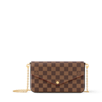 Women's Pochette Félicie Damier Ebene Coated Canvas Chain Wallet N40492