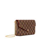 Women's Pochette Félicie Damier Ebene Coated Canvas Chain Wallet N40492