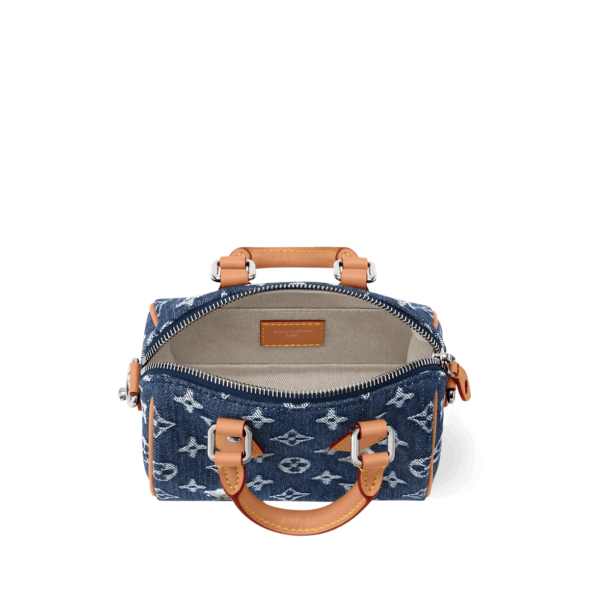 Speedy 18 Bandoulière Bag Monogram Flowers Denim