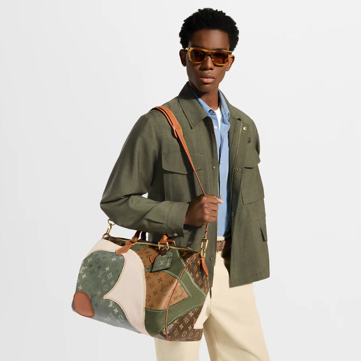 Men's Speedy 40 Bandoulière Bag Khaki