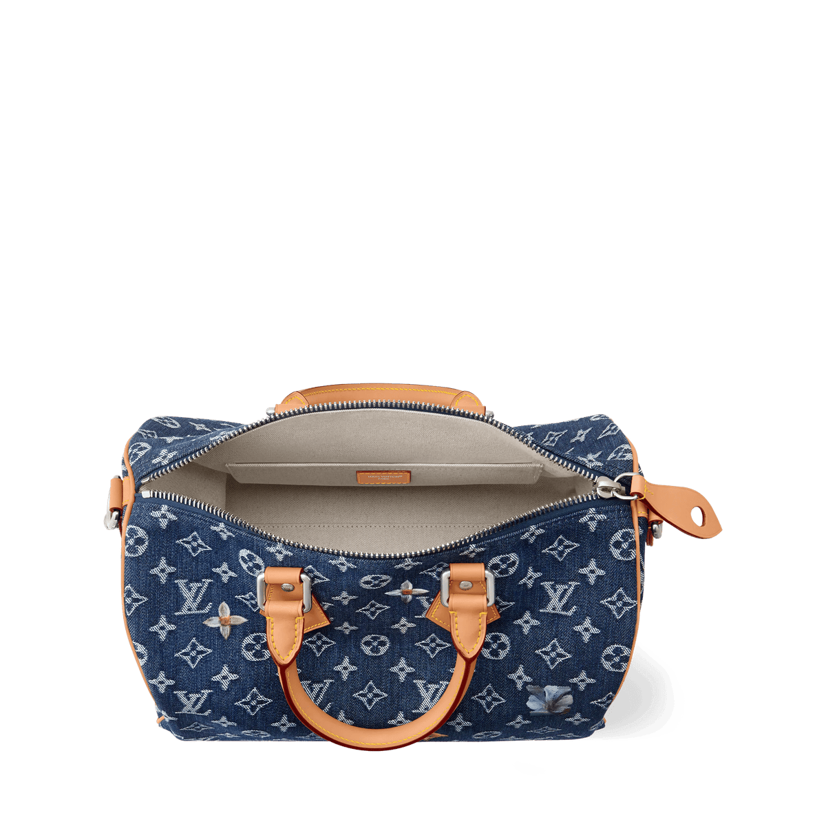 Men's Speedy 30 Bandoulière Bag Monogram Flowers Denim
