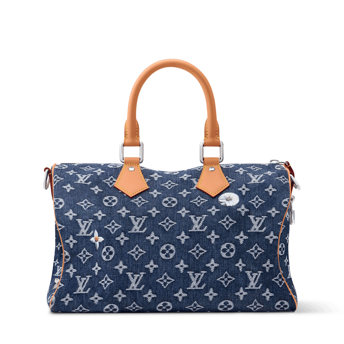 Men's Speedy 30 Bandoulière Bag Monogram Flowers Denim