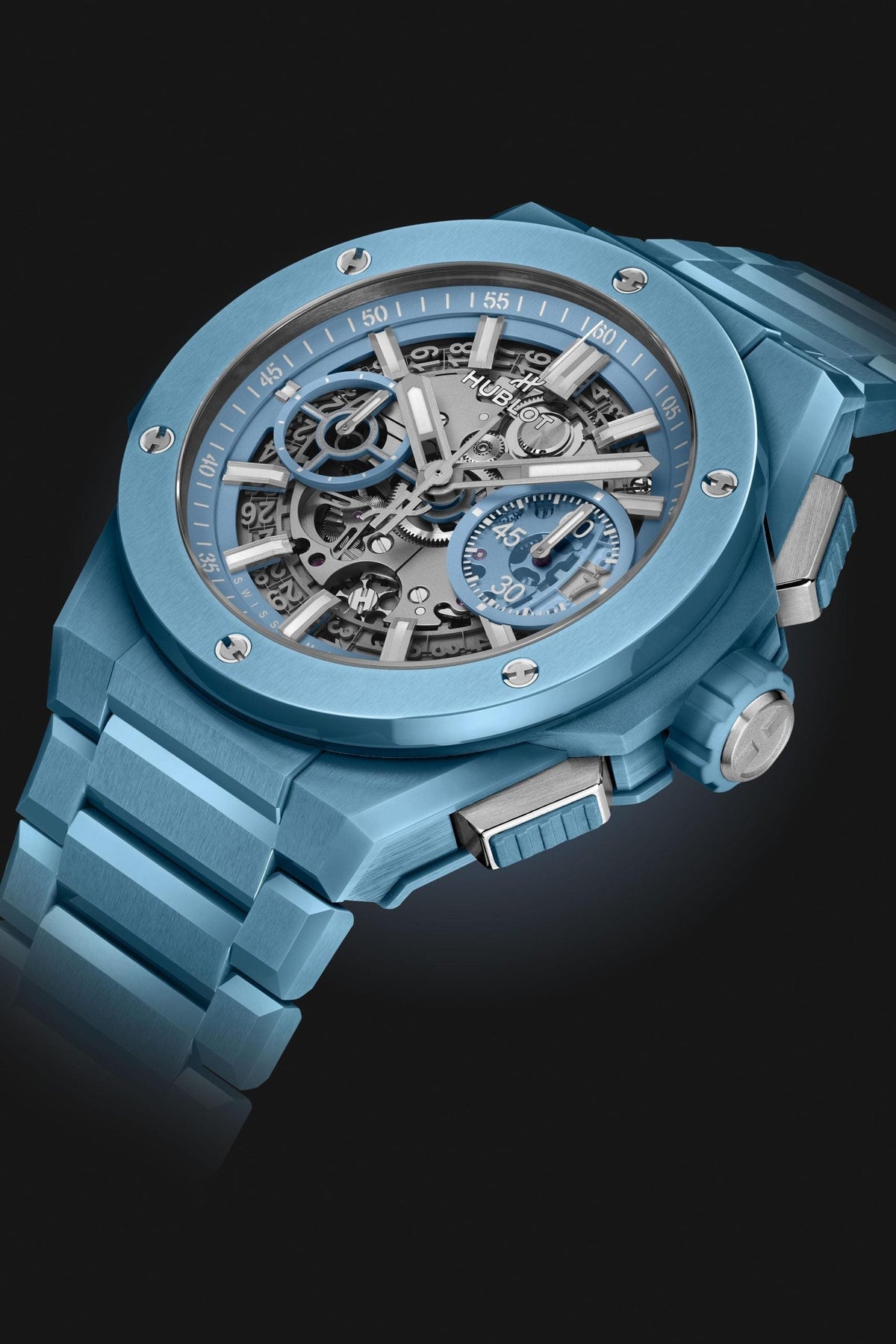 HB Big Bang INTEGRATED SKY BLUE CERAMIC Ref# 451.EX.5120.EX