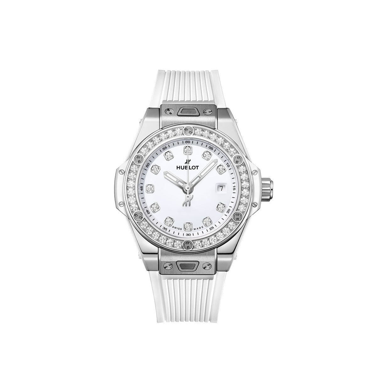 HB Big Bang ONE CLICK STEEL WHITE DIAMONDS Ref# 485.SE.2210.RW\\.1204
