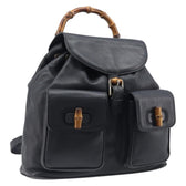 Vintage Bamboo Backpack Leather Medium