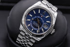 Sky Dweller Blue Dial 18K White Gold Bezel Steel Jubilee Men’s Watch 326934